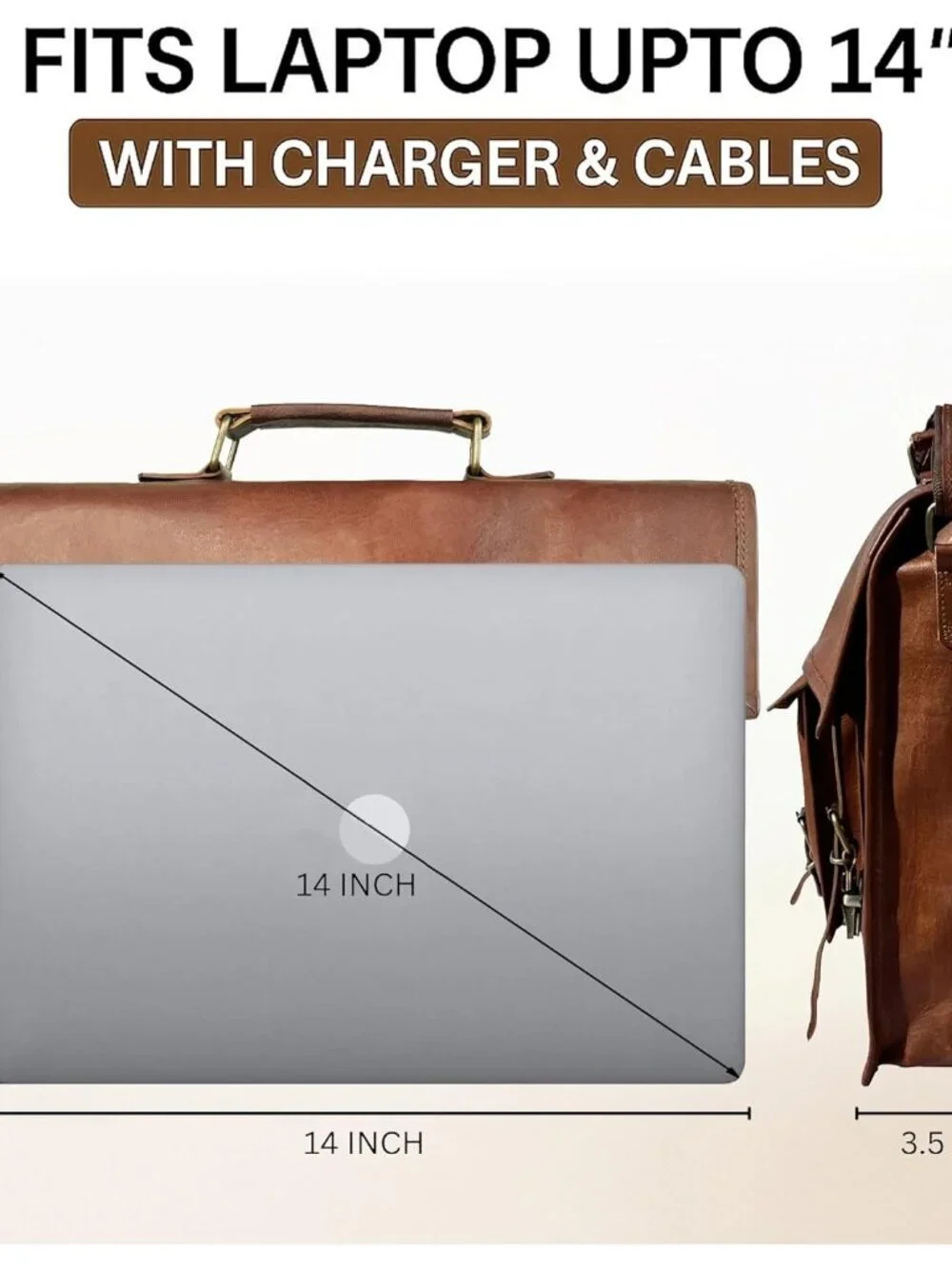 Men's Brown Grain Leather Vintage Satchel Travel Crossbody Stylish Messenger Bag